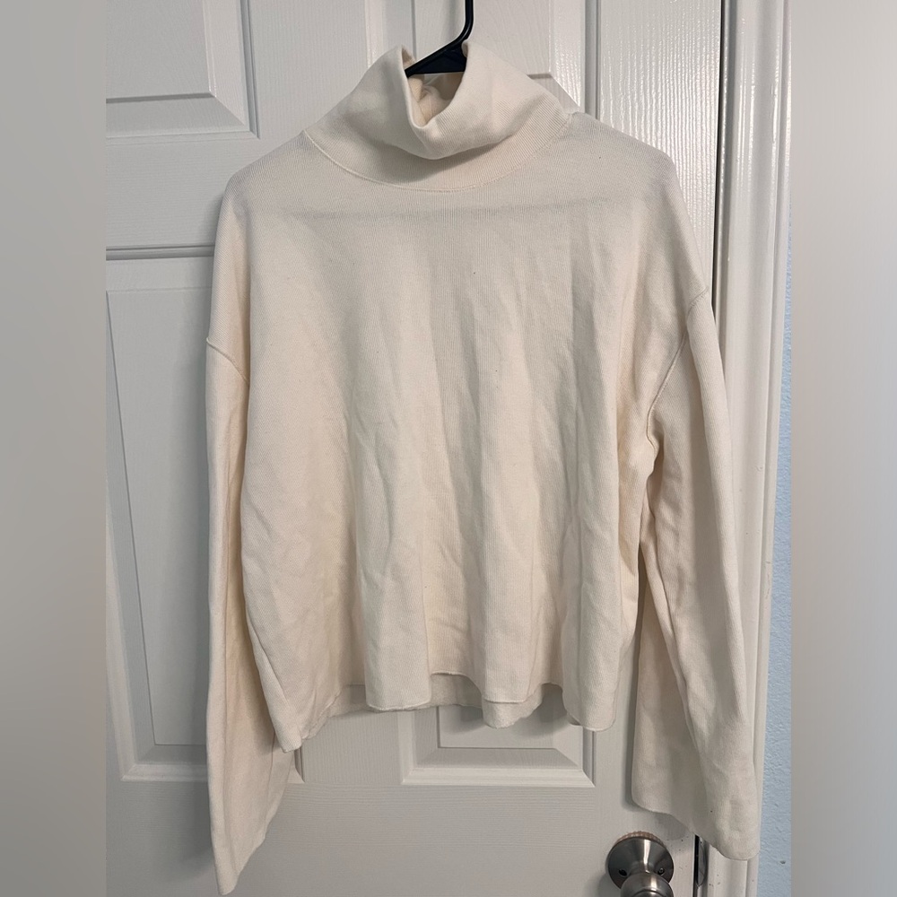 Zara Ecru High Neck Soft Sweater - Picture 2 of 6